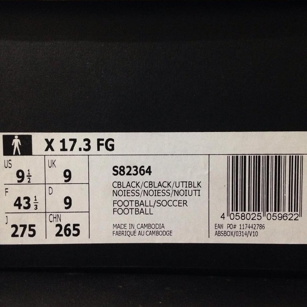 Sepatu Bola Adidas X 17 3 FG Core Black S82364 Original BNIB Baru