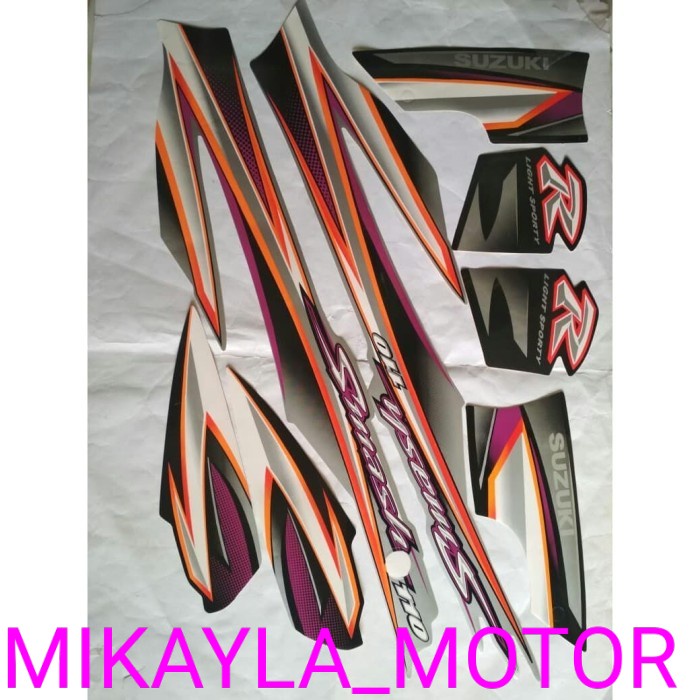 stiker striping suzuki smash r 110 2005 silver hitam