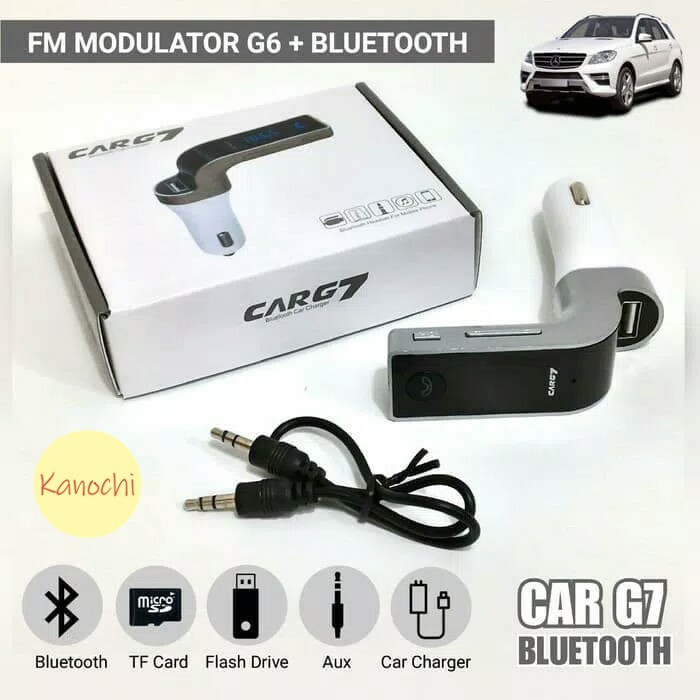 CAR G7 MODULATOR FM Bluetooth music receiver Charger Mobil AUX MP3 USB