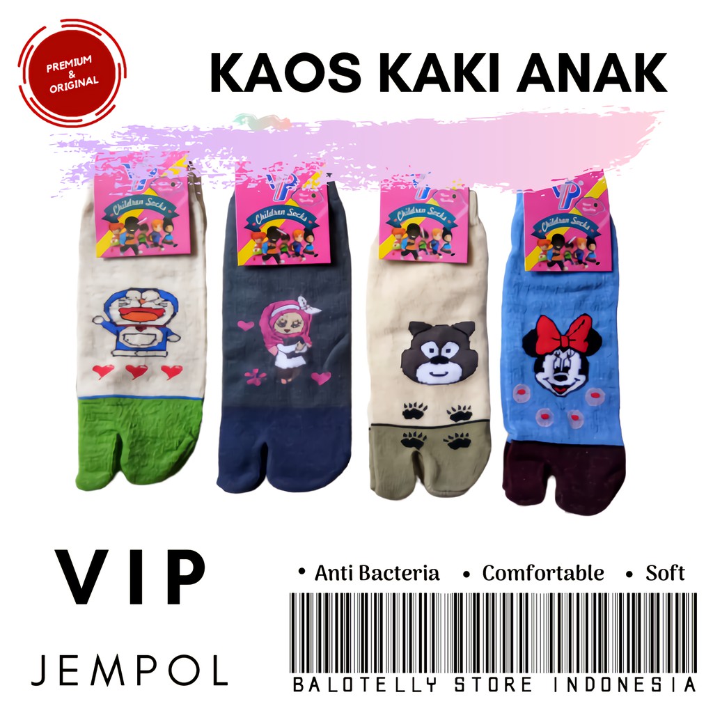 1 Lusin Kaos Kaki Jempol Anak Karakter Bahan Tebal Dan Lembut