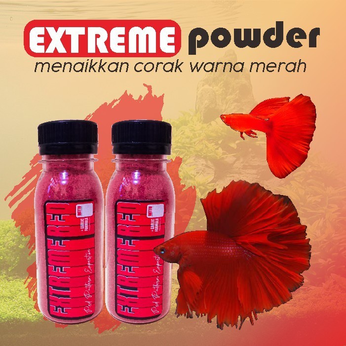 SERBUK EXTREME RED Ekstrak BAWANG PUTIH Makanan Ikan Pakan Pelet Merah