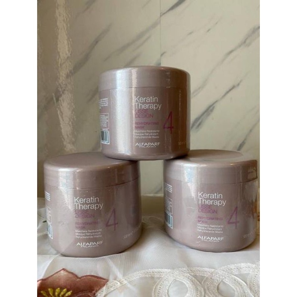 Alfaparf Lisse Design mask keratin rambut rusak sekali spa masker 500ml / 200ml made in italy vegan