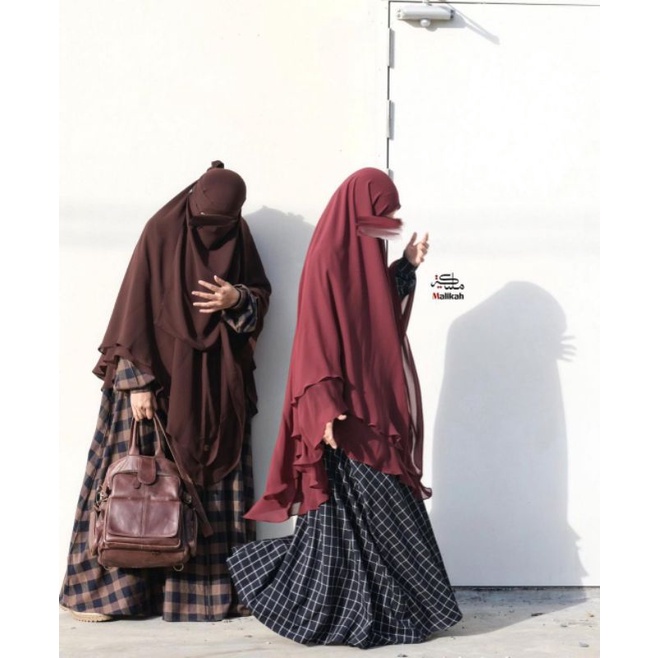 AMBER Double Layers Chiffon Khimar - Abaya Malikah #ayranashwa #malikah