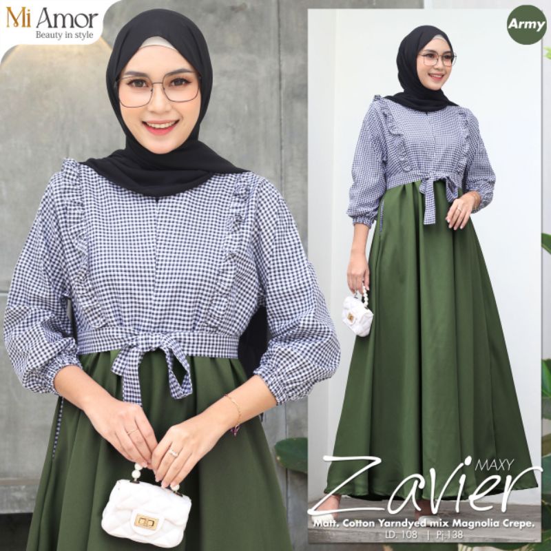 ZAVIER // BEATRICE DRESS GAMIS MUSLIM POLOS MIX MOTIF matt rayon mix zaracrepe ORIGINAL BY MI AMOR