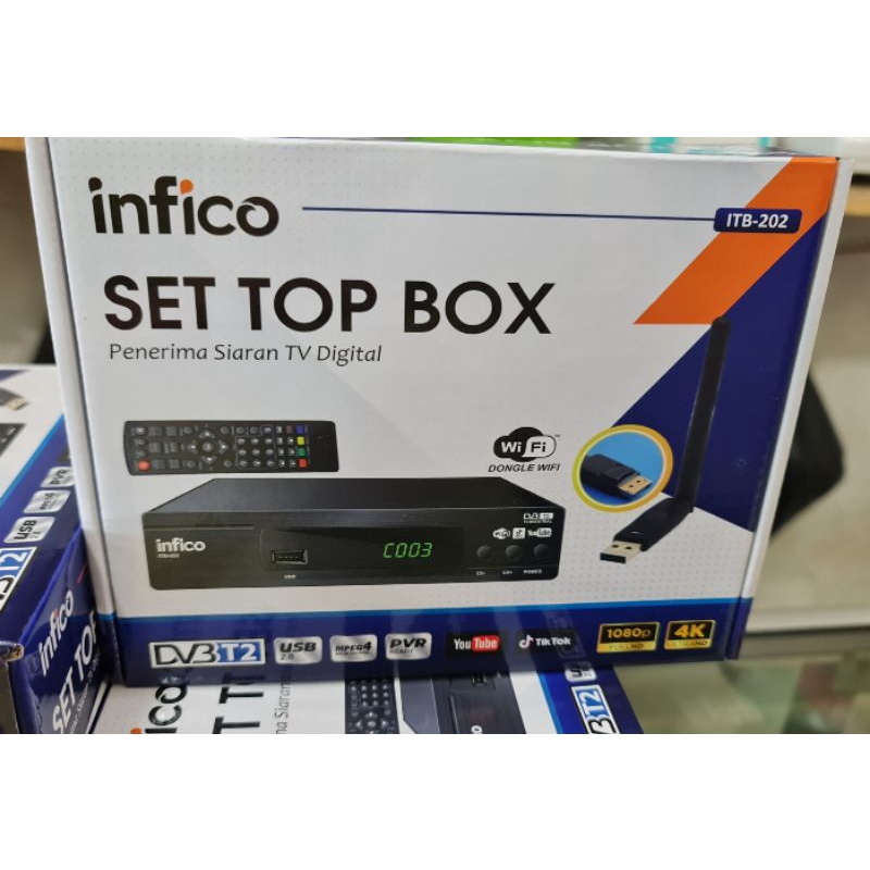 Set Top Box Infico ITB - 202 + dongle wifi STB Infico TV digital