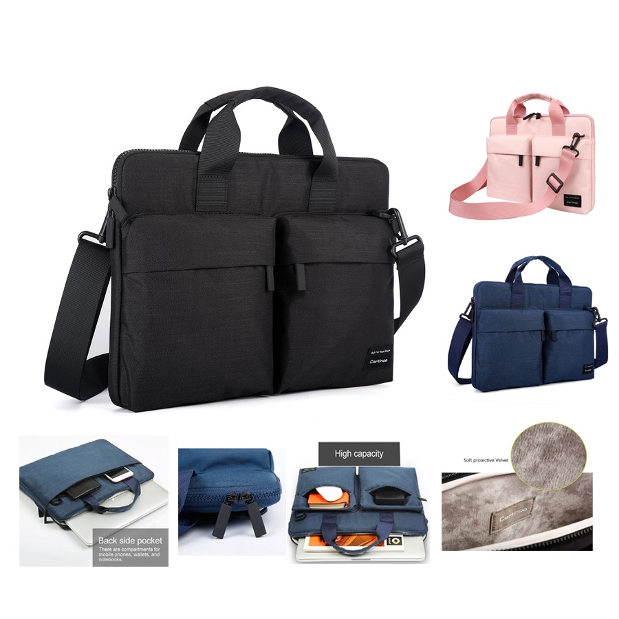 Tas Laptop Macbook Cartinoe RFID Blocking Messenger Bag 13 14. inch black