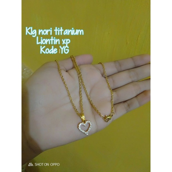 kalung nori titanium liontin love awet