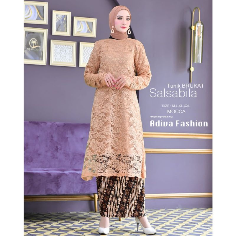 KEBAYA BROKAT KURUNG /TUNIK BRUKAT /KEBAYA SET ROK PLISKET /KEBAYA TUNIK HITAM /KEBAYA