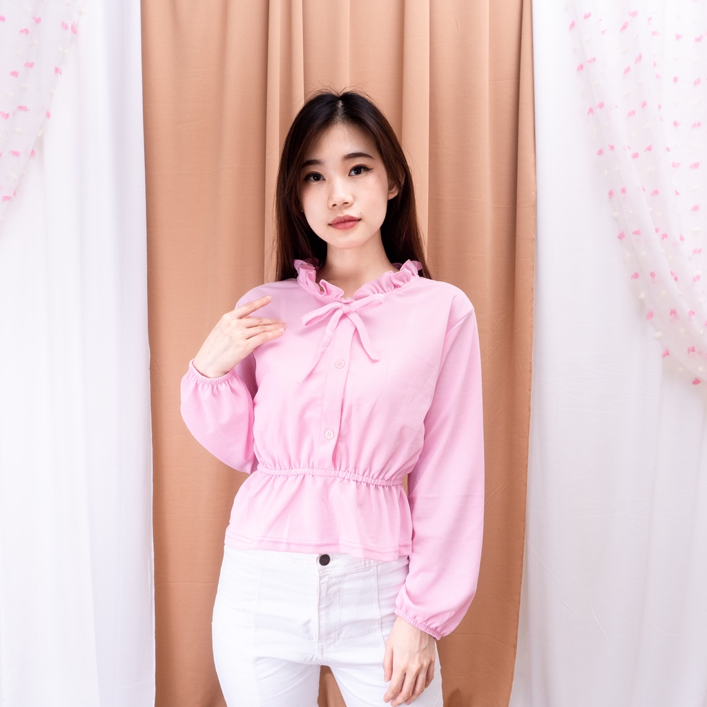 IL - Blouse Mikela Fashion Wanita - Mikela Blouse Wanita Bahan Crepe