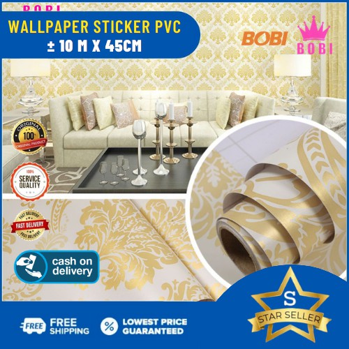 Wallpaper Sticker Motif Batik Kuning - 5240 / Wallpaper Sticker Termurah