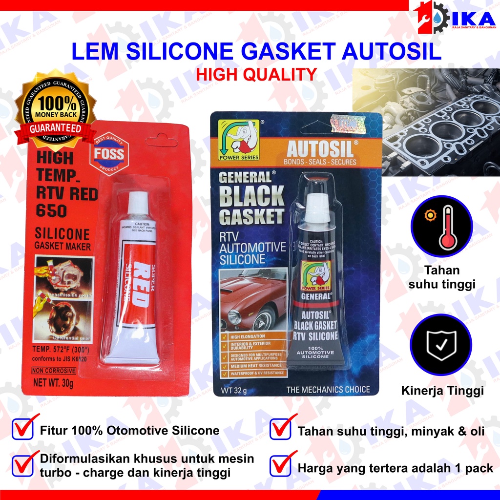 LEM SILIKON GASKET RTV TAHAN PANAS UNTUK PAKING MESIN DAN RADIATOR AUTO SEALER HITAM GENERAL SIL