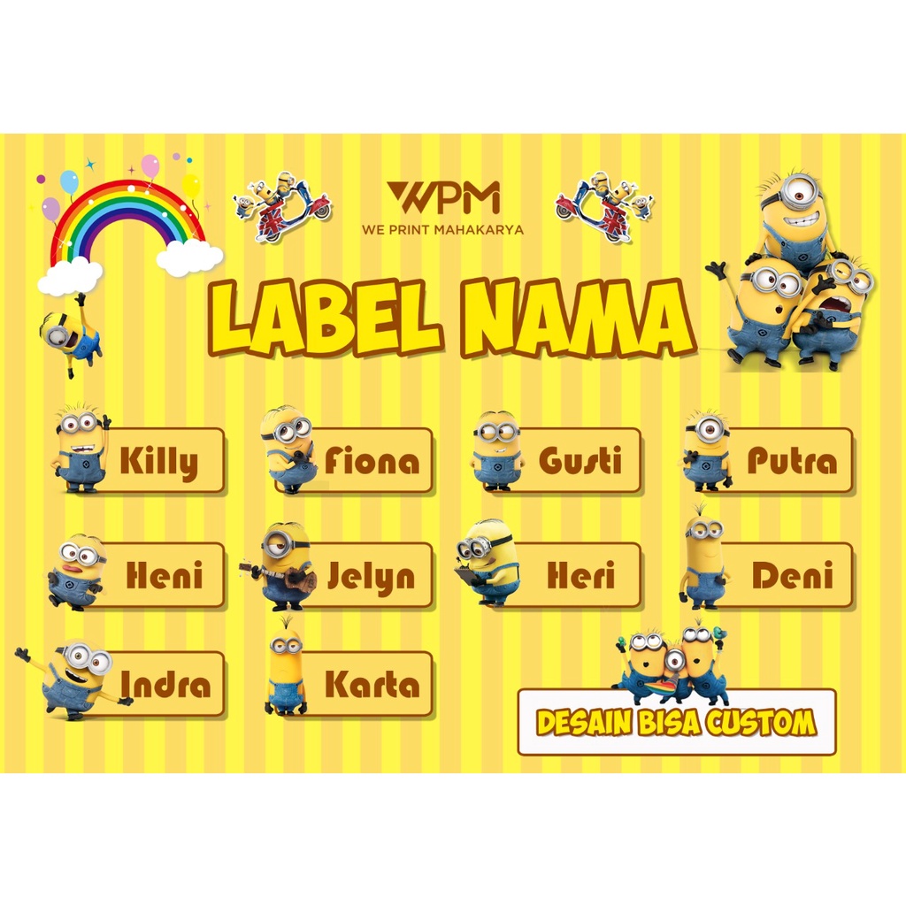 

Stiker Nama Anak Murah ukuran a4 / Label Nama Anak Custom Lucu Murah / Stiker perlengkapan Tulis