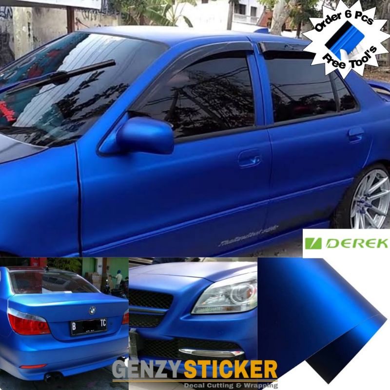 stiker skotlet biru chrome doff