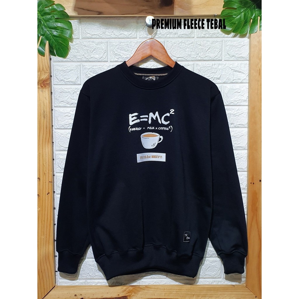 Sweater polos motif murah cowok cewek HITAM switter oblong basic unisex keren komunitas couple