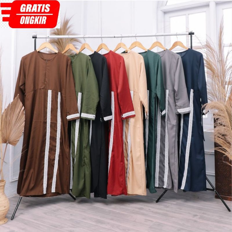 Gamis katun Polos Madinah Premium Gamis Katun Polos Madinah jumbo Model Denada Busui Terbaru