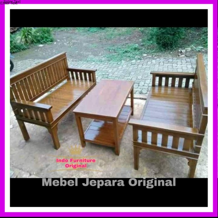 Set Kursi Teras Tamu/Kursi Ruangan Kayu Bengkirai Kalimantan Murah