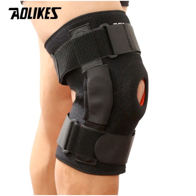 7907 AOLIKES KNEE SUPPORT WITH ALUMINIUM PLATE PAD WRAP DEKER LUTUT