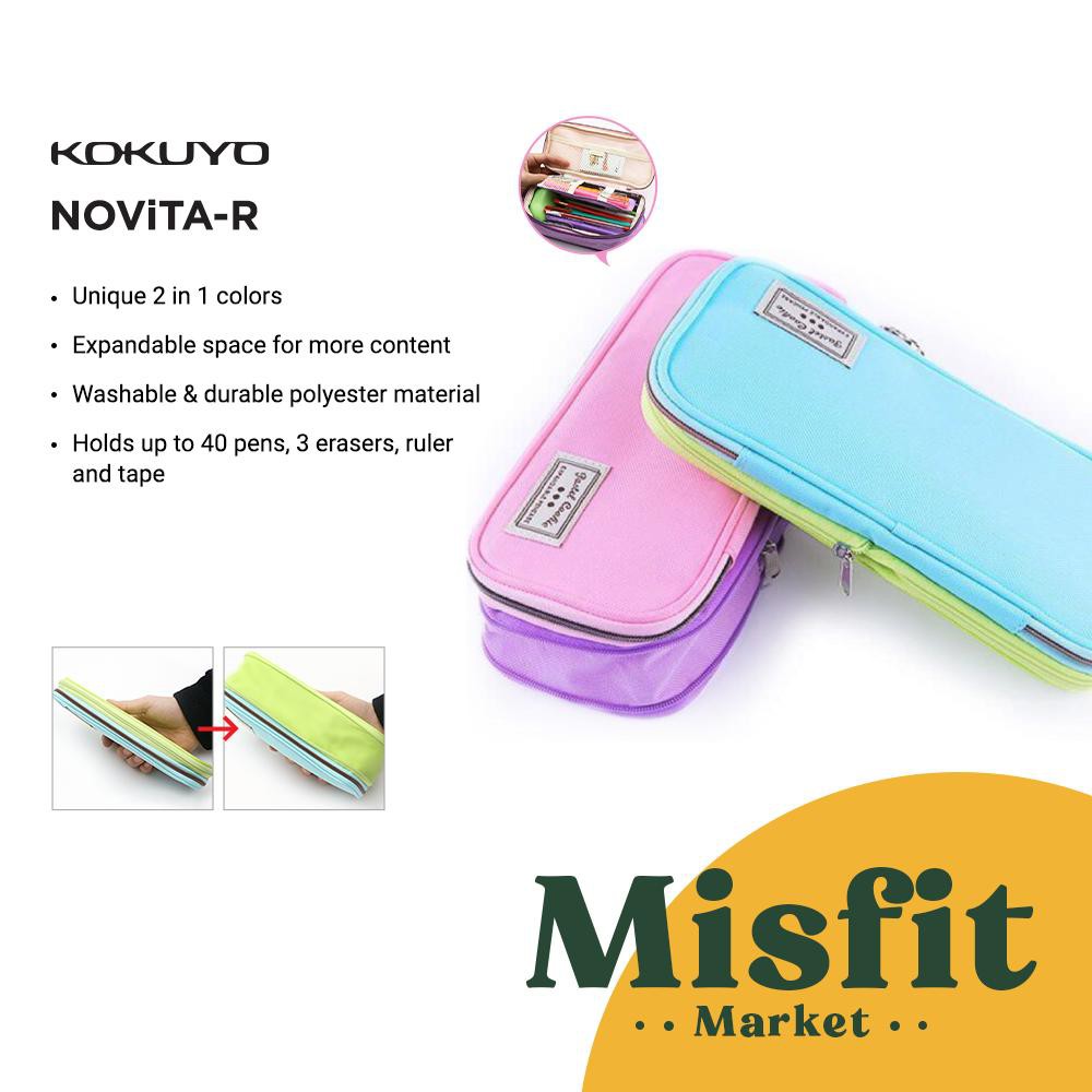 

KOKUYO Novita-R Expandable Pencil Case Pastel Cookie Color Tempat Pensil