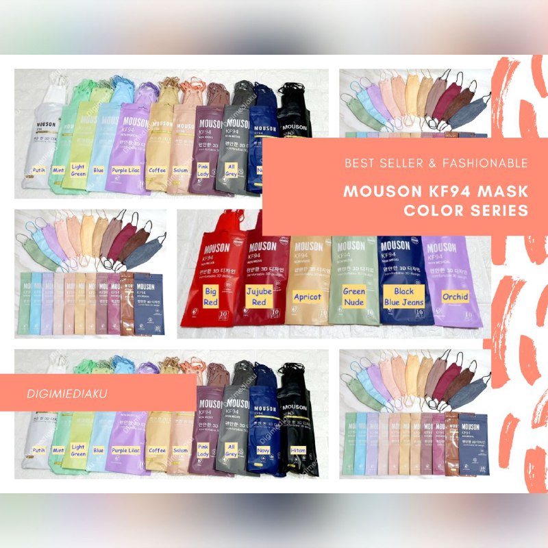 Masker KF94 Mouson 4ply Masker Mouson KF94 Model Pokana Model Sensi