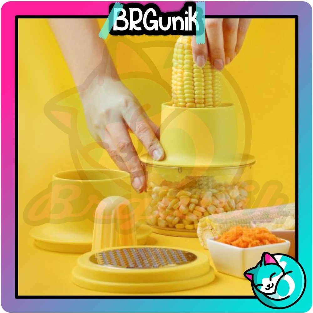 BRGUNIK 2in1 Multi-Fungsi Parutan Jagung &amp; Parutan Jahe Corn Stripper Alat Pemarut Jagung BPA Free R355