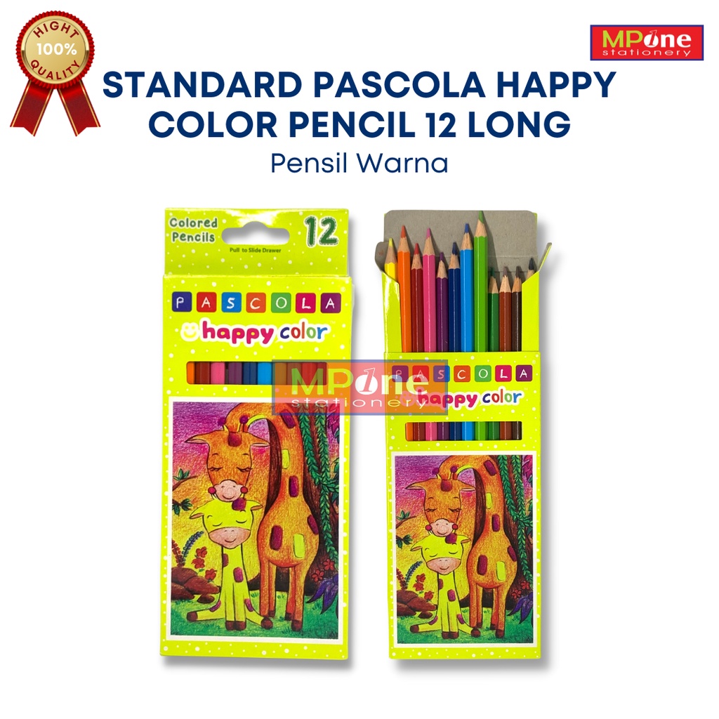 

Pensil Warna Standard Pascola Happy Color Pencil 12 Long / Set Pensil Warna
