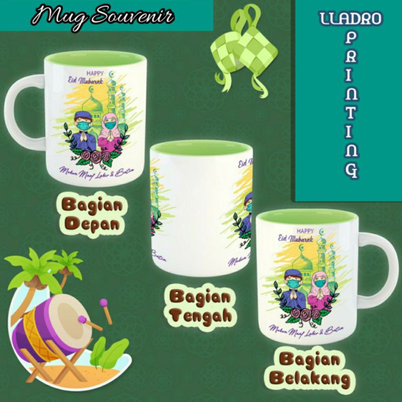 

MUG SOUVENIR LEBARAN/ SOUVENIR IDUL FITRI/ bisa request gambar