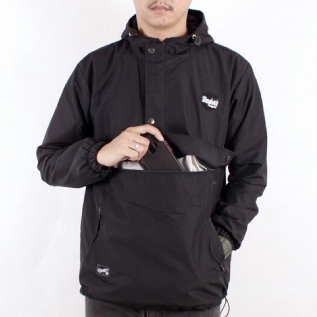 JAKET CAGOULE BIG SIZE XXL- XXXL HITAM