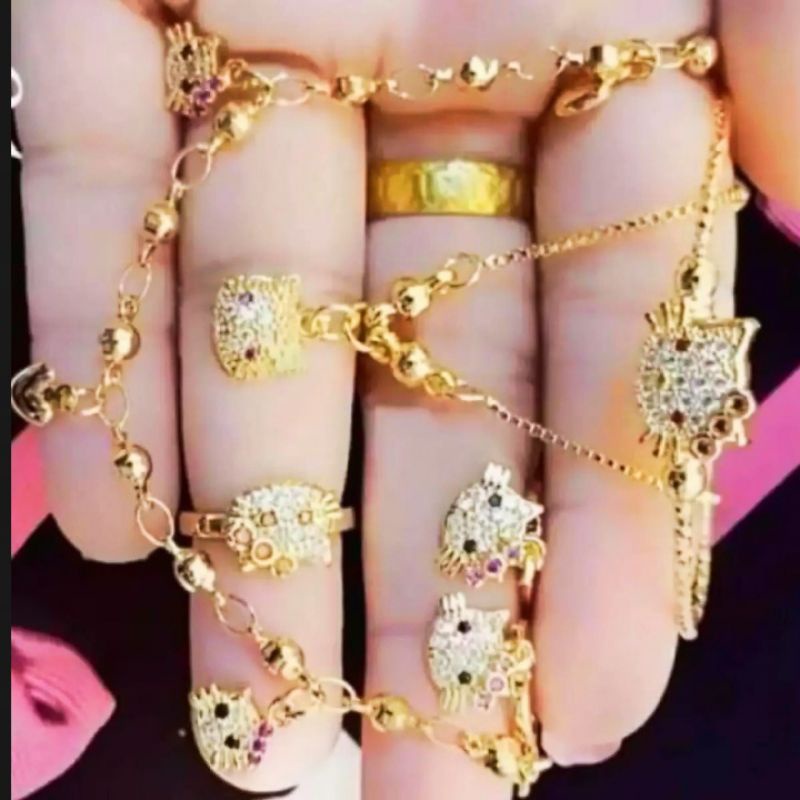 set perhiasan anak, set A2. set perhiasan titanium asli anti luntur anti karat,1 set perhiasan lengkap kalung gelang cincin anting,perhiasan wanita import