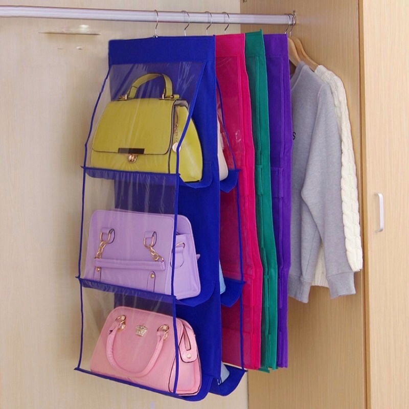 Gantungan tas 6 slot/ hanger tas 6 sekat