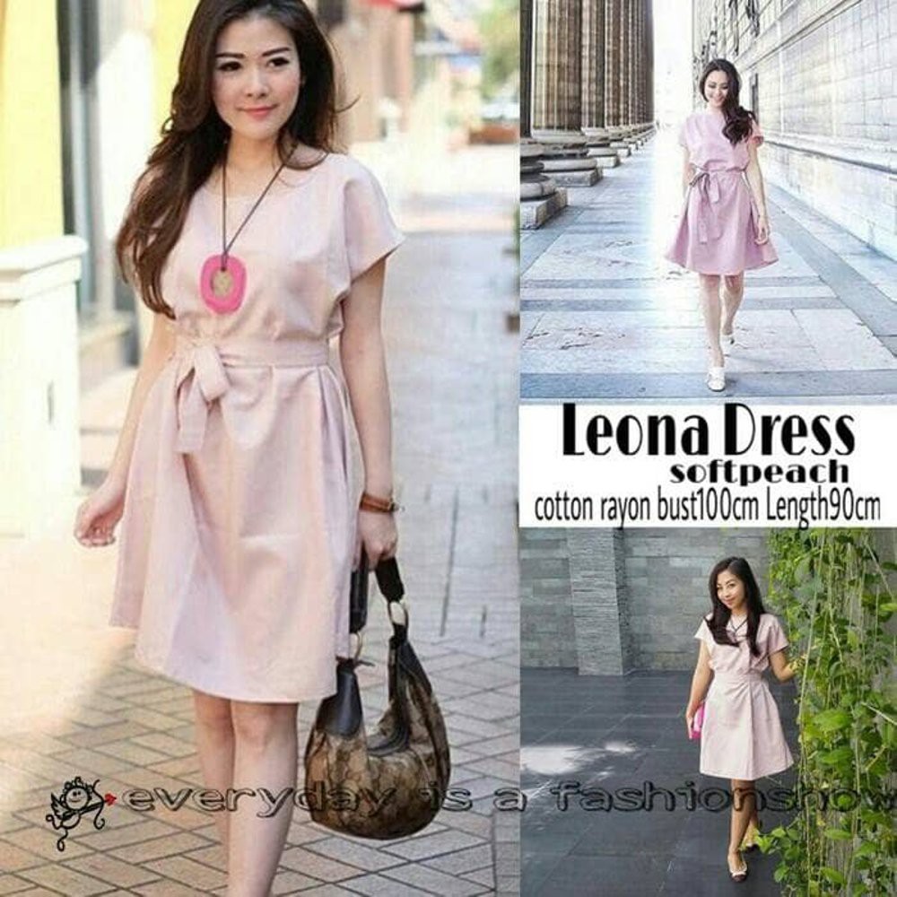 Vshop91jkt - Dress Leona Dress Wanita Dress Casual Dress Polos Dress Wanita