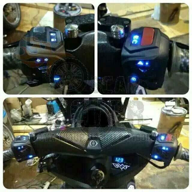 Saklar nmax led model pulsar satu set kiri dan kanan nyala biru led