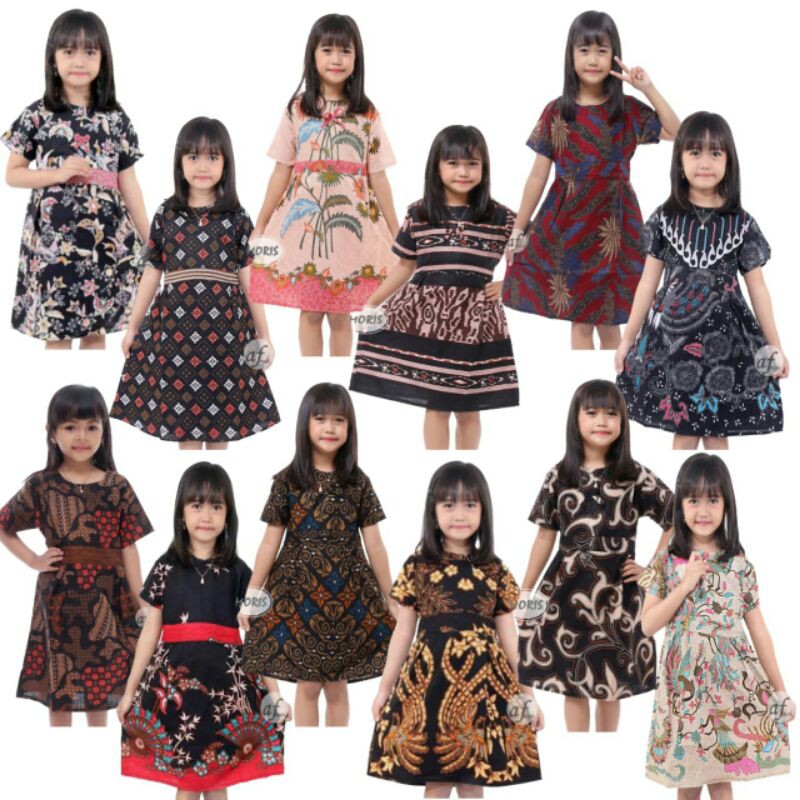 Dress batik Anak 2 sampai 10 Tahun - Baju batik Anak Perempuan Harga Grosir - (COD) bisa ecer