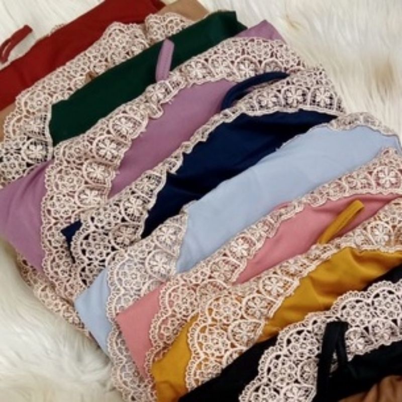 JILBAB SERUT RENDA 5CM | JILBAB INSTAN | JILBAB JERSEY