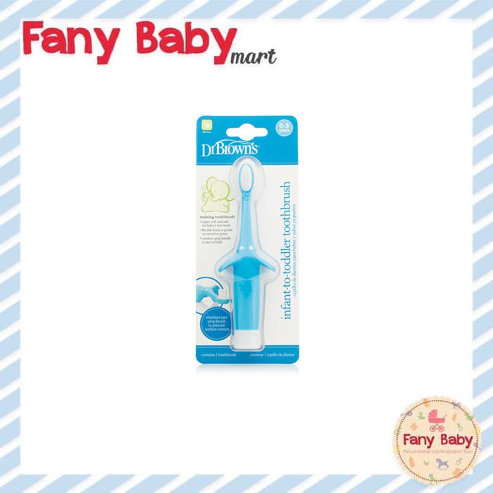 DR BROWNS INFANT TOOTHBRUSH - ELEPHANT BLUE / 0-3 TAHUN / HG014