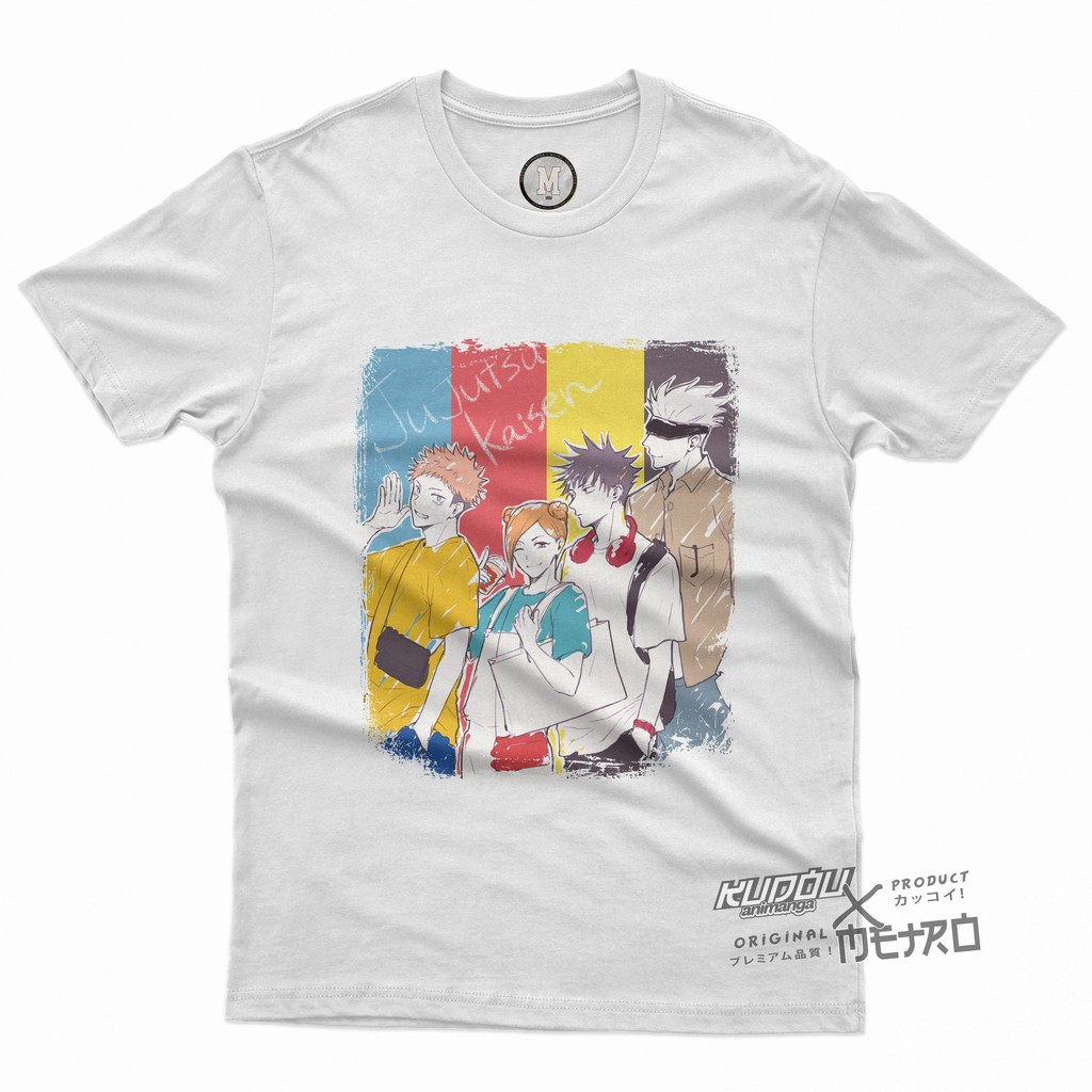 Tshirt Jujutsu Kaisen Art Anime Manga Kaos JJK Gojo Nobara Yuji Megumi Casual Wibu Otaku