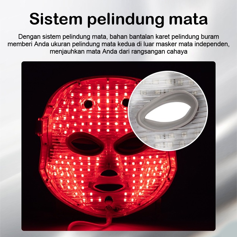 ⭐Remote⭐Masker LED PDT Light 7 Warna Led Mask Photon Therapy Alat Perawatan Wajah Penggunaan Pengisian Daya 7 Colors Led Masker Wajah