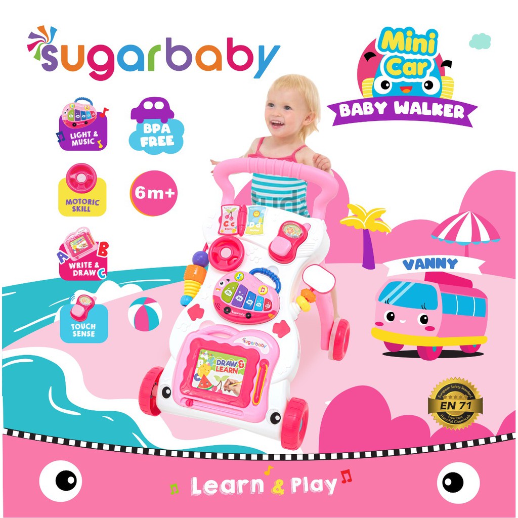 WALKER/ALAT BANTU JALAN BAYI SUGARBABY MINI CAR BABY WALKER + EXTRA BUBBLE WRAP