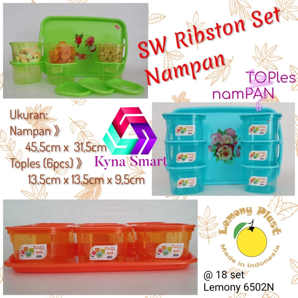 Nampan + Toples Ribston S 1000ml 6 PCS Lemony Plast Set