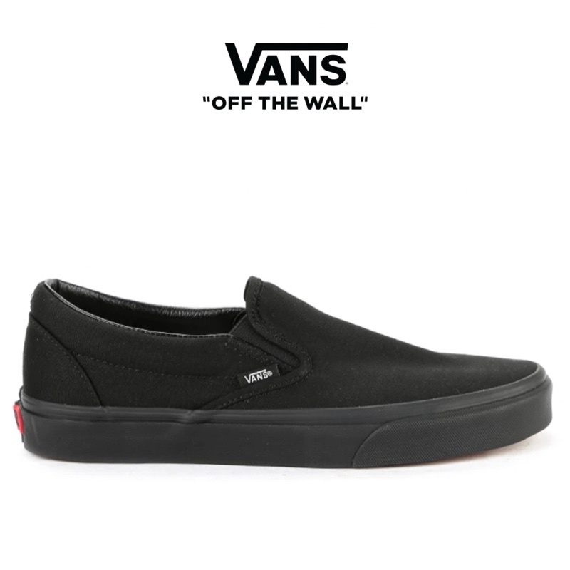 Vans Classic Slip On Full Black | Sepatu Vans Original 100%