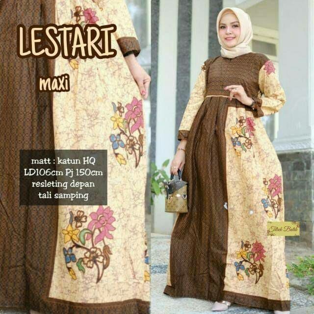 Dress Batik Wanita Maxi Lestari Besar Modern Etnic Exclusive