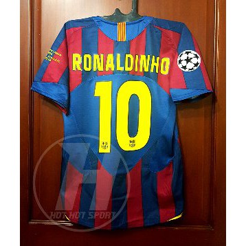 Jersey Bola Retro Barcelona Final Paris 2006 Full Patch   Nama Grade AAA Thailand