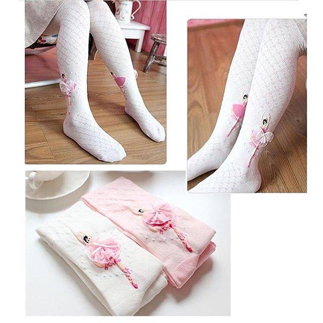 BALLERINA STOCKING PINK / WHITE / kaos kaki balet anak perempuan import pink putih