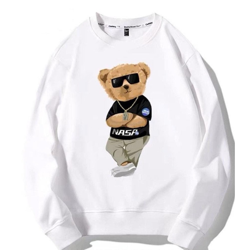 NASA BEAR SWEATER CREWNECK SABLON PRINTING