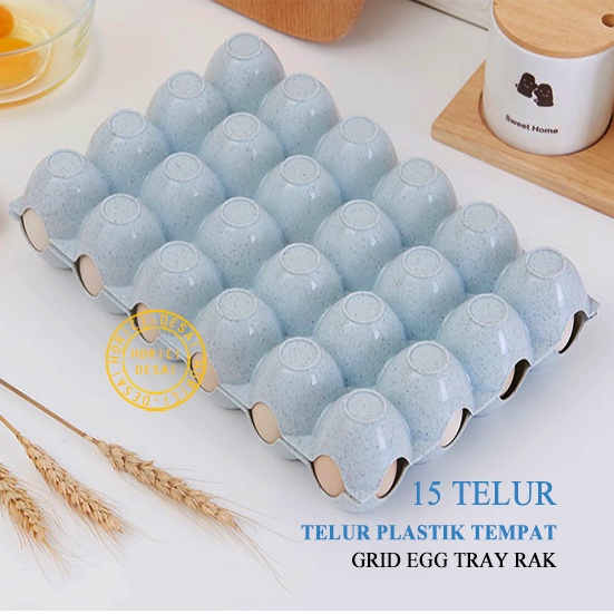 TELUR 15 GRID EGG TRAY RAK TELUR PLASTIK TEMPAT ORGANIZER TELUR