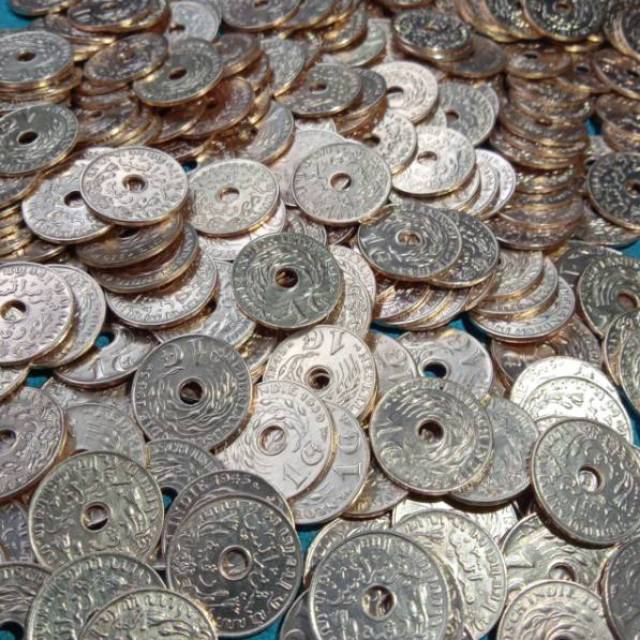 UANG KOIN KUNO 1 CENT BOLONG TAHUN 1945