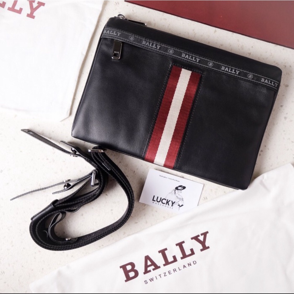 Bally Harvey Leather Cross-Body Bag In Black - ORIGINAL 100%