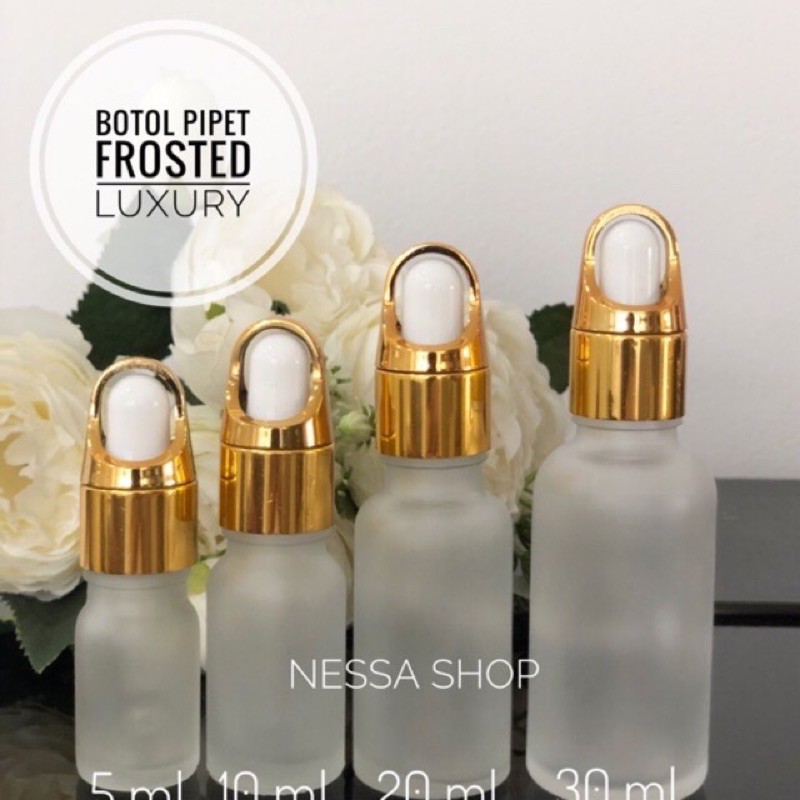 Grosir! Botol Pipet Frosted Kaca Luxury 5 ml