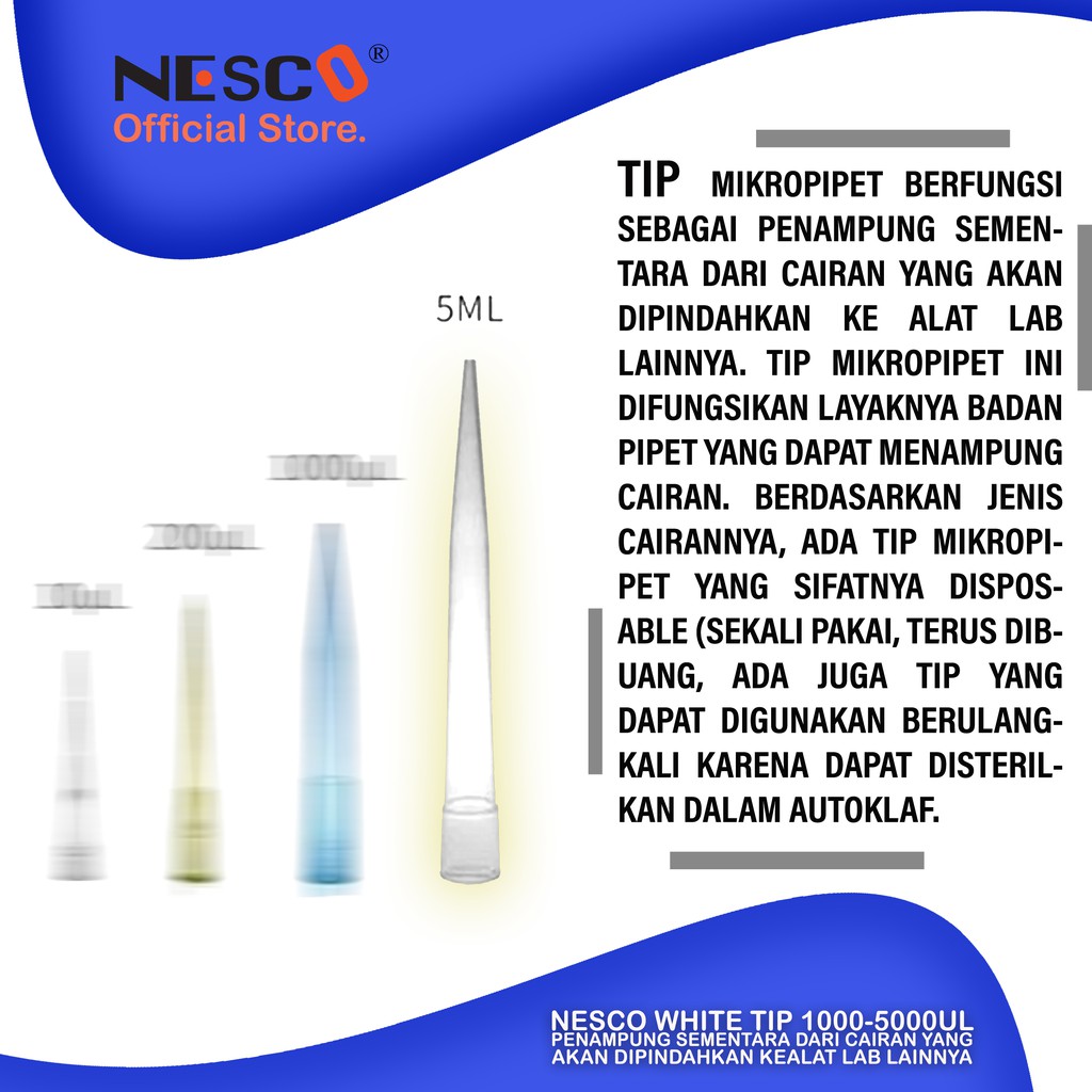 Nesco White Tip 1000-5000ul, Gilson (300pcs/bag), SM