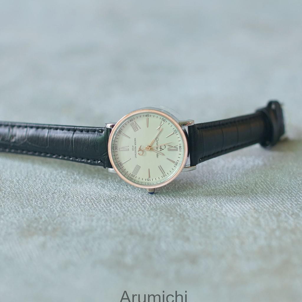 Christyan Arden Original Leather CA4122 Black - White Dial (Wanita)