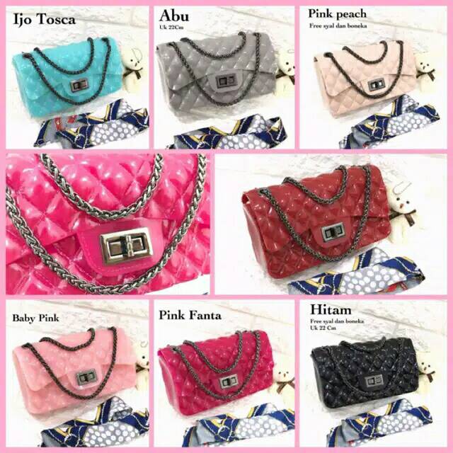 Fashion tas jelly glossy uk 22 cm ,tas fashion import super tas ,tas wanita selempang